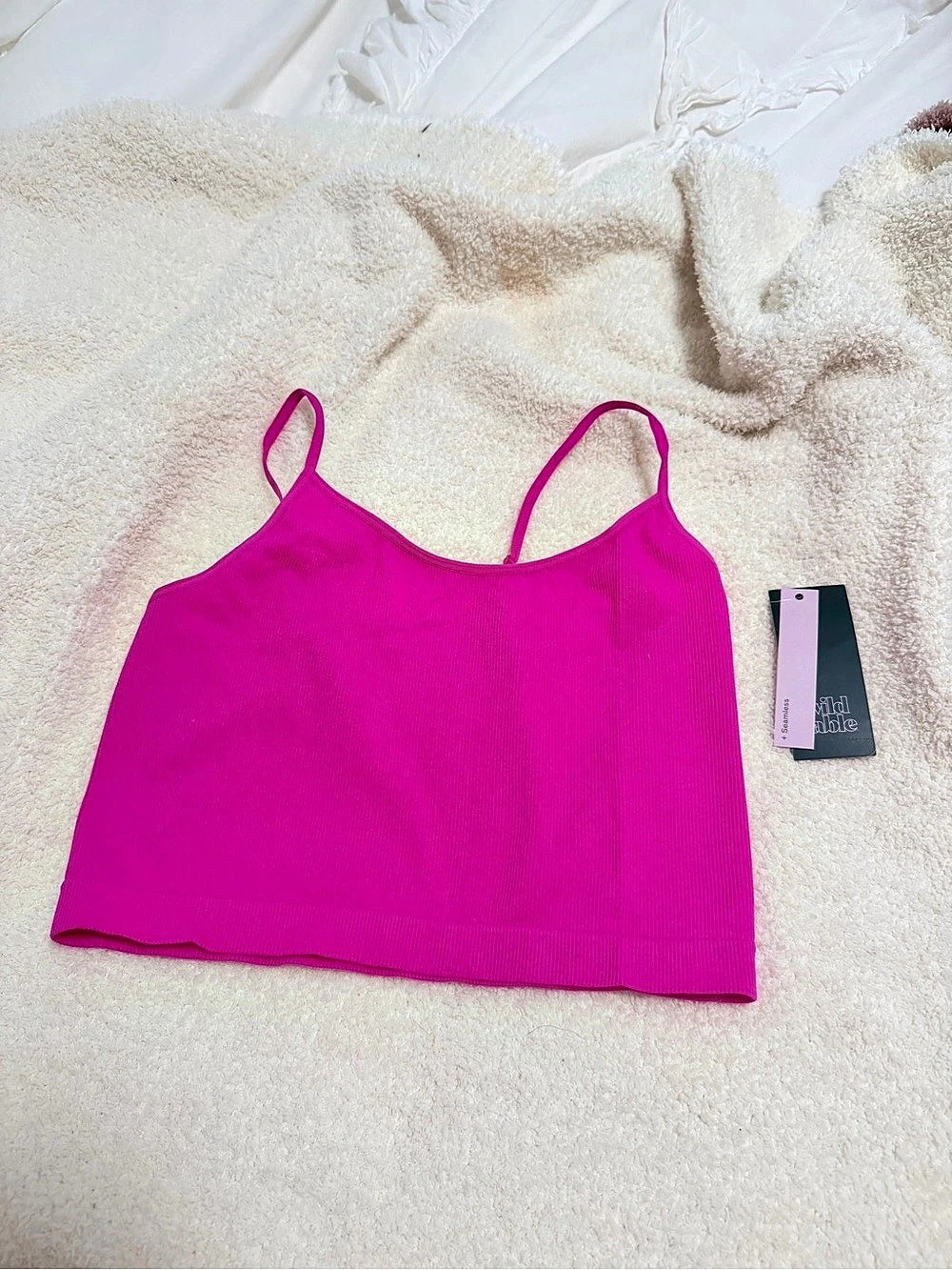 Wild Fable NWT Cami Ribbed Cropped Camisole Pink Medium